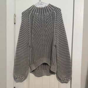 Free People Charcoal Knit Turtleneck Sweater